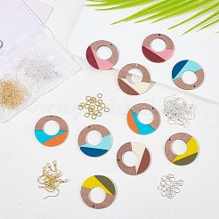 DIY-Sets zur Herstellung baumelnder Ohrringe aus Walnussholz&nbsp;DIY-OC0006-62