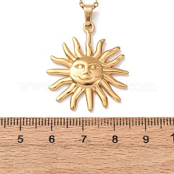 Halsketten mit Sonnenanhänger aus Edelstahl 304&nbsp;NJEW-K308-04E-G