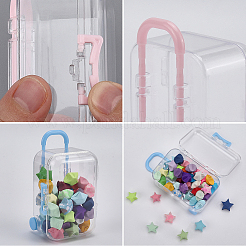 4 шт. 4-х цветные пластиковые ящики для хранения в форме сумки на колесиках&nbsp;AJEW-SP0002-60