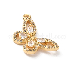 Латунные микропаве прозрачные подвески с фианитом&nbsp;KK-D504-22B-G