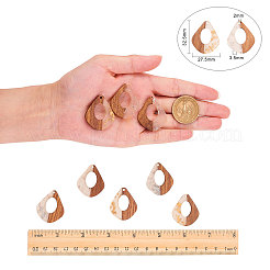 Подвески из прозрачной смолы и ореха&nbsp;RESI-CJ0001-47