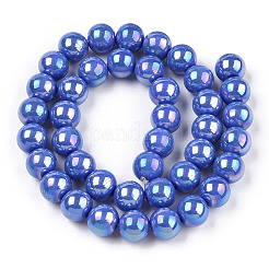 Chapelets de perles en verre opaque électrolytique&nbsp;GLAA-T032-P4mm-AB11