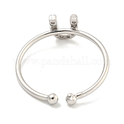 Anneaux de manchette ouverts en laiton plaqué en rack pour femmes&nbsp;RJEW-F162-02P-U