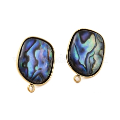 Фурнитура для сережек-гвоздиков из нержавеющей стали 304 с натуральными ракушками пауа STAS-Z125-07G