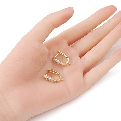 Латунные серьги-кольца из прозрачного кубического циркония ZIRC-YW0001-07G