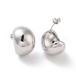 Boucles d'oreilles clous demi-ronds en laiton&nbsp;EJEW-G315-07P