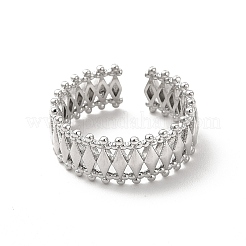 Полые ромбовидные манжеты из латуни с гальванопокрытием для мужчин и женщин RJEW-C050-13P