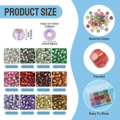 180 g de perles de rocaille en verre argenté bicolores&nbsp;SEED-TA0001-73