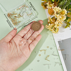 40 шт. 2-х цветная каплевидная фурнитура для сережек-гвоздиков из латуни DIY-CN0002-72