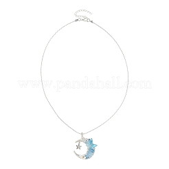 4 pièce de collier avec pendentif lune en fil de fer&nbsp;NJEW-TA00266