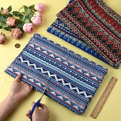 Leinen-Baumwollstoff mit geometrischem Bohème-Muster&nbsp;DIY-FZC0002-05C
