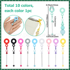 10 Stück 10 Farben Silikon-Strohhalm-Abdeckungsgriff-Anhänger&nbsp;DIY-SP0006-36