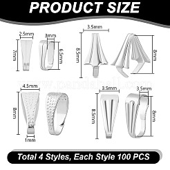 400 шт. 4 стиля латунных защелкивающихся дужек KK-GA0001-69