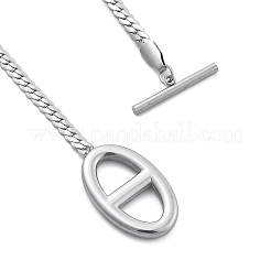 Ожерелья с подвеской в виде овального свиного носа из нержавеющей стали 304 для женщин&nbsp;NJEW-U016-05P