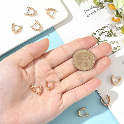 5 пара серег-гвоздиков из латуни с кубическим цирконием&nbsp;KK-BBC0019-98