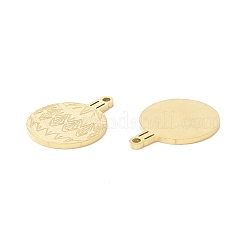イオンプレーティング（IP）304ステンレスペンダント  フラットラウンド  24KGP本金メッキ  16x12x1mm  穴：1mm&nbsp;STAS-C048-03G