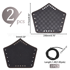 Браслет-манжета из искусственной кожи с узором «тартан» для байкеров AJEW-WH0258-937B