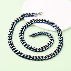 Ожерелья из кубинской цепочки из нержавеющей стали 304 толщиной 10 мм&nbsp;NJEW-C099-04A-01