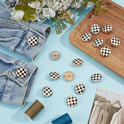 16 шт. 2-цветные эмалевые пуговицы на ножке из сплава&nbsp;BUTT-NB0002-16