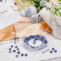 2 нити натуральных южноафриканских содалитовых бусин нити&nbsp;G-BBC0001-02A