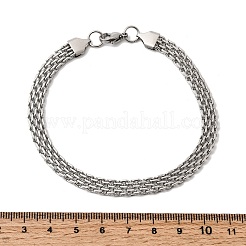 Bracelets à maillons en acier inoxydable 201 pour femmes et hommes&nbsp;STAS-T077-20P-01