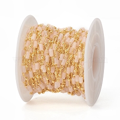 Ручная работа натуральный розовый кварц бисером цепи&nbsp;CHC-E021-01D