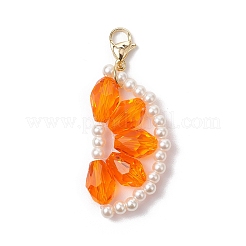 Подвесные украшения из оранжевого стекла и стеклянных бусин&nbsp;HJEW-TA00336-04