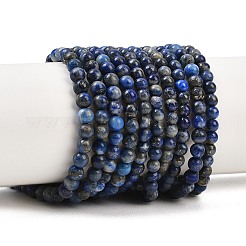 Природные ляпис-лазури круглых бусин пряди&nbsp;G-I181-09-4mm