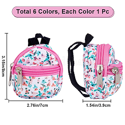 6 mini sac à dos décontracté en tissu pour poupée&nbsp;AJEW-GF0008-36B