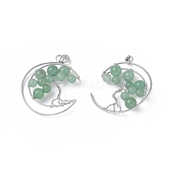 Естественный зеленый авантюрин большие кулоны G-L521-E03