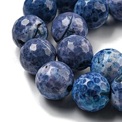 Граненые бусины из натурального огненного агата с треском G-F447-12mm-J07