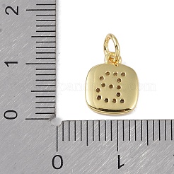 Placage de crémaillère en laiton micro pavé breloques en zircone cubique claire&nbsp;KK-E110-14G-B