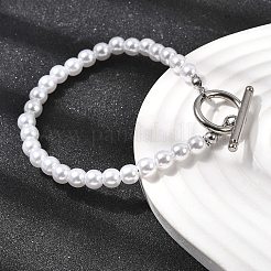 Браслеты из пластиковых бусин с жемчугом для женщин&nbsp;BJEW-L716-02P