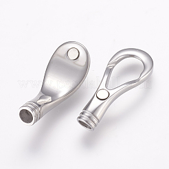 変色しない304ステンレススチール製マグネット留め具  滑らかな表面  ステンレス鋼色  42x15x8mm  穴：5mm&nbsp;X-STAS-L189-10P