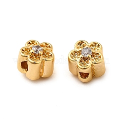 Латунные микро проложить кубического циркония бусы KK-D407-14G