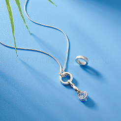 2 шт. 925 кольца-пружинки из стерлингового серебра с 925 штампами STER-PH0002-15