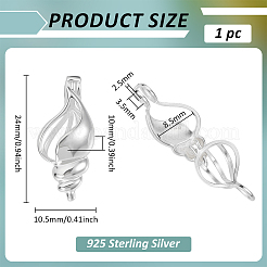 1 Stück 925 Sterlingsilber-Perlenkäfiganhänger in Muschelform&nbsp;STER-BC0003-95