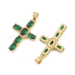 Pendentifs avec zircon cubiques à micro-pavés en laiton&nbsp;CU-CBADC6C-11G-05