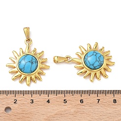 Нержавеющая сталь 304 с подвесками из синтетической бирюзы&nbsp;STAS-L309-21E-G