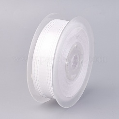 片面ポリエステルサテンリボン  テクスチャエッジ付き  ホワイト  1-1/2インチ（38mm）  約50ヤード/ロール（45.72メートル/ロール）&nbsp;SRIB-L041-38mm-A030