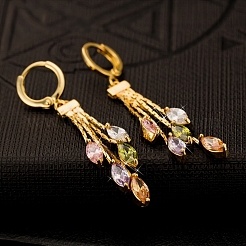 Серьги с кольцами из настоящего циркония EJEW-EE0001-185