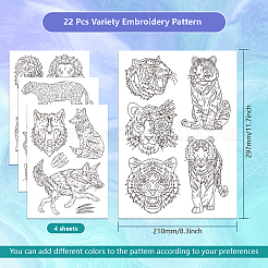 4 лист 11.6x8.2-дюймовых рисунков вышивки палочками и стежками DIY-WH0455-134