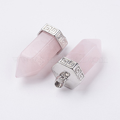 Естественно розового кварца отметил кулоны G-E442-03S