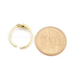 Кольца-манжеты для женщин с покрытием из латуни с микропаве из кубического циркония RJEW-M028-76G