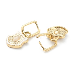 合金エナメルハギーフープピアス  猫の目で  長持ちメッキ  シールド  ゴールドカラー  ミックスカラー  34mm  ピン：1.1mm&nbsp;EJEW-A058-12G