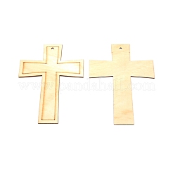 Деревянные полые кресты подвески&nbsp;WOOD-WH0026-04