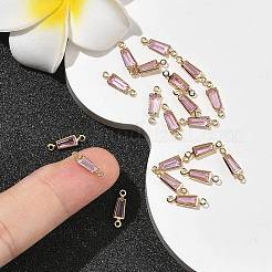 Breloques connecteurs trapézoïdaux en laiton pavé de zircone cubique shegrace&nbsp;XGRQ2O654-444B-G