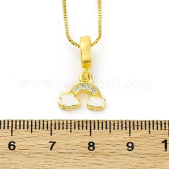 Латунные микропаве прозрачные кубические цирконии облако радуга кулон ожерелья NJEW-C071-02G