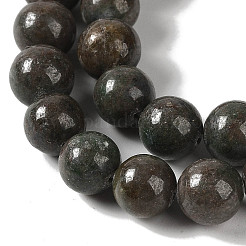 Нити натуральных красно-зеленых бусин из яшмы G-P530-B03-04