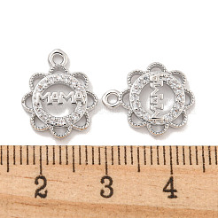 Подвески из латуни с микро паве ко Дню матери KK-Z044-13P